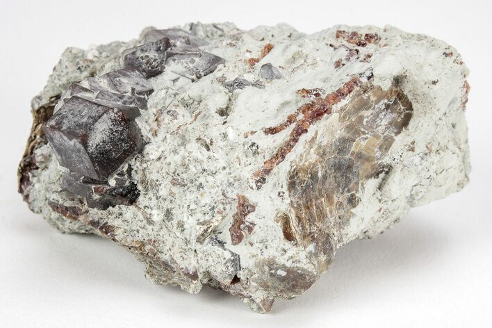Andradite Garnets On Feldspar With Mica - Pakistan #213416